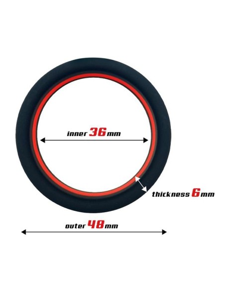 Cockring silicone Beast Rings 36mm Noir-Rouge