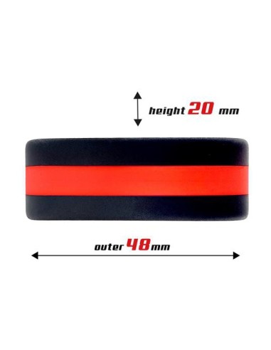 Cockring silicone Beast Rings 36mm Noir-Rouge