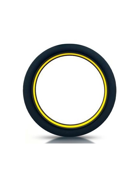 Cockring silicone Beast Ring 36mm Noir-Jaune