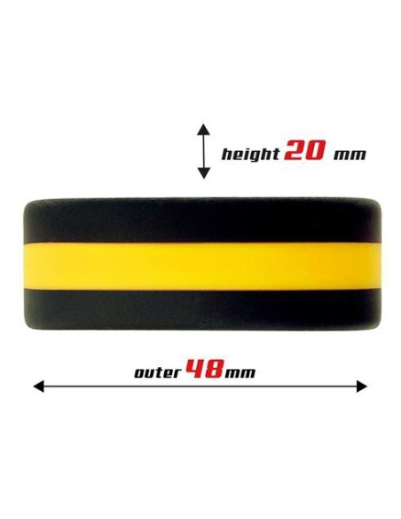 Cockring silicone Beast Ring 36mm Noir-Jaune