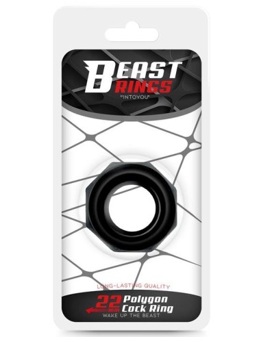 Cockring souple Polygon Noir
