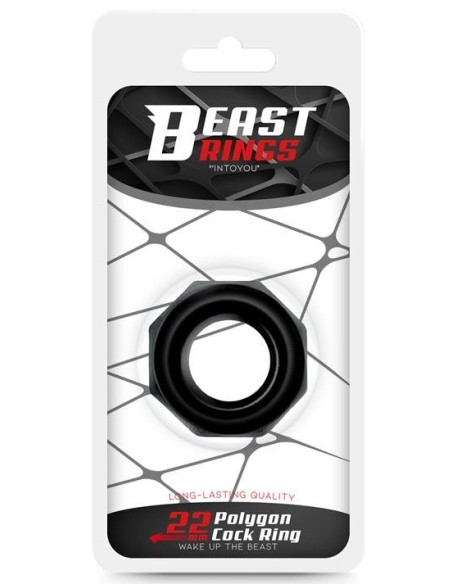 Cockring souple Polygon Noir