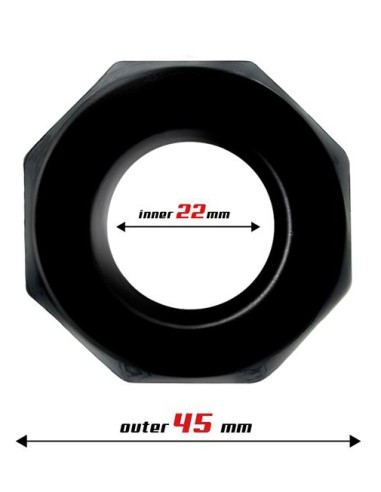 Cockring souple Polygon Noir