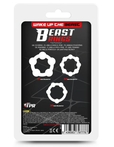 Lot de 3 Mini cockrings souples Beaded Set Transparents