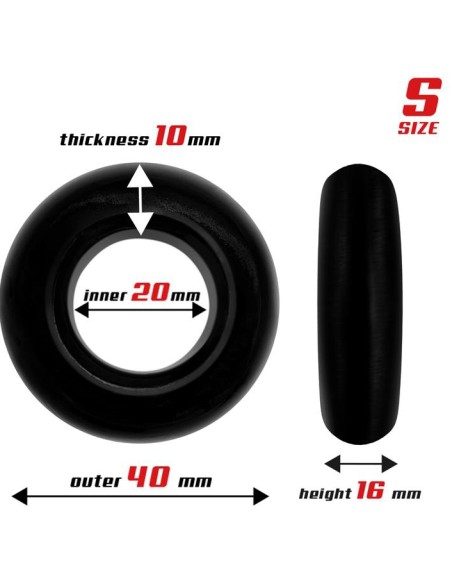 Lot de 3 cockrings souples Beast Ring Noirs