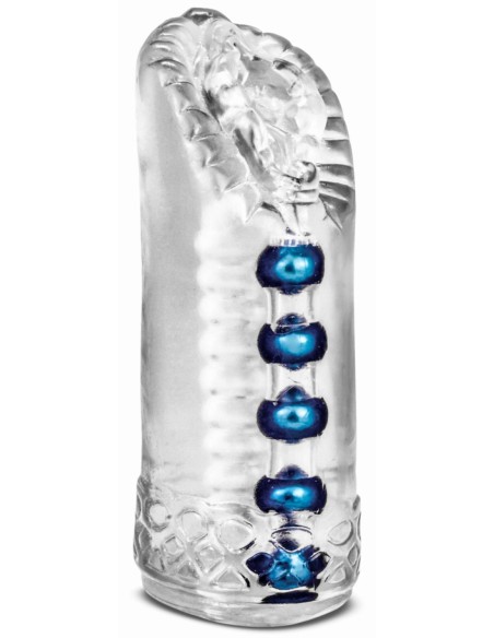 Masturbateur souple Snatch Transparent-Bleu Masturbateur souple Snatch Transparent-Bleu