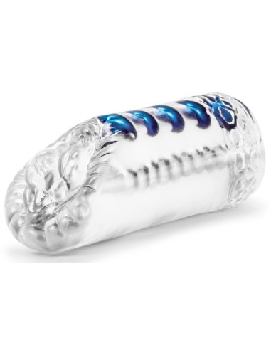Masturbateur souple Snatch Transparent-Bleu