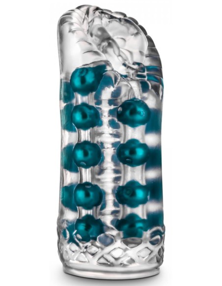 Masturbateur souple Super Stroker Transparent-Bleu Masturbateur souple Super Stroker Transparent-Bleu