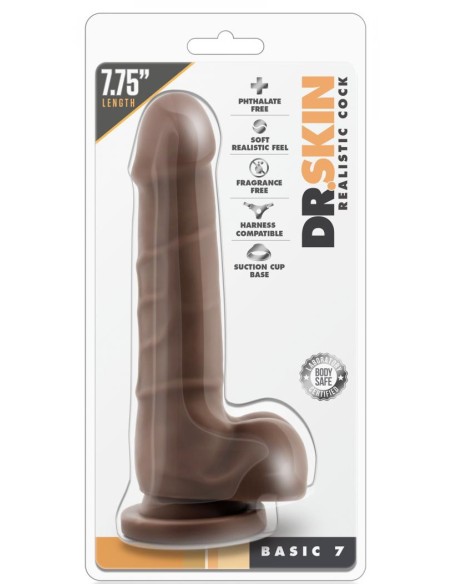 Gode réaliste Basic Up Dr Skin 14 x 3.5cm Marron Marron Gode réaliste Basic Up Dr Skin 14 x 3.5cm Marron Marron
