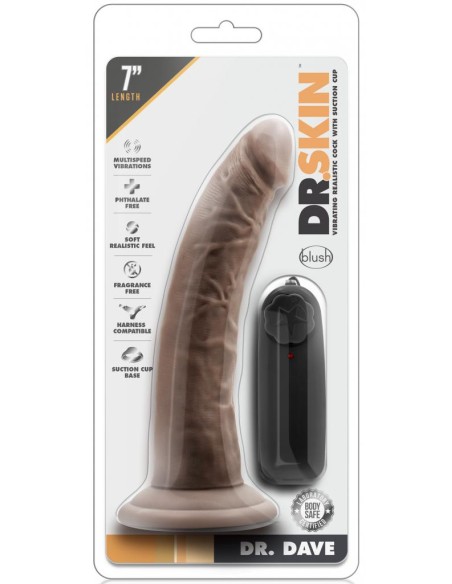 Gode vibrant Dr Dave Dr Skin 18 x 4cm Marron