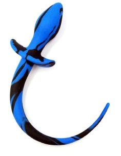 Plug Queue de chien Silicone 7.5 x 3.1cm Noir-Bleu