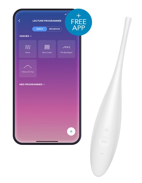 Stimulateur Twirling Joy Satisfyer 17cm Blanc
