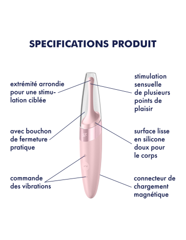 Stimulateur Tirling Delight Satisfyer 17cm Rose