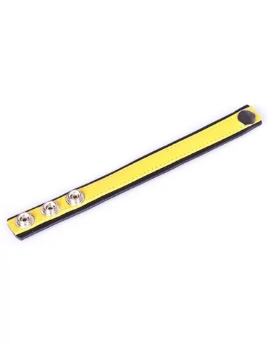 Anneau Pénien Cuir Jaune 3 pressions