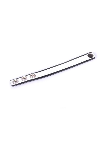 Anneau Pénien Cuir Blanc 3 pressions