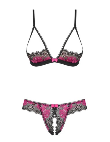 Ensemble Tulia Cupless 2 Pièces Noir-Rose