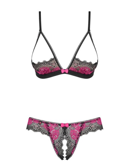 Ensemble Tulia Cupless 2 Pièces Noir-Rose