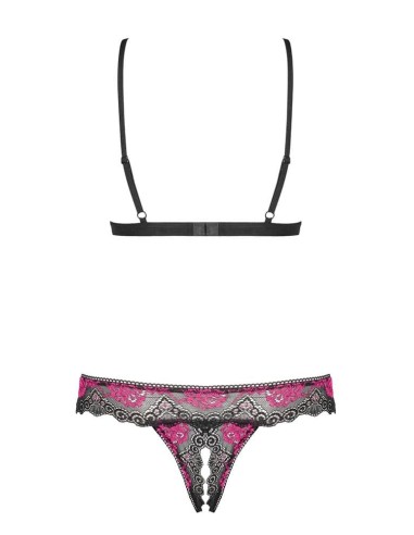 Ensemble Tulia Cupless 2 Pièces Noir-Rose