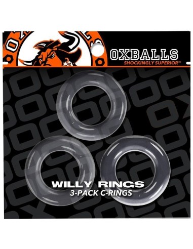 Lot de 3 cockrings Willy Rings Transparents