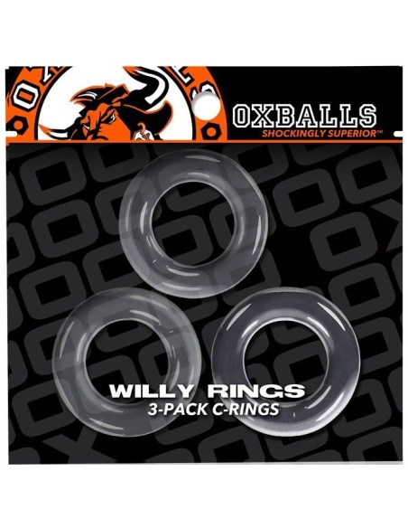 Lot de 3 cockrings Willy Rings Transparents