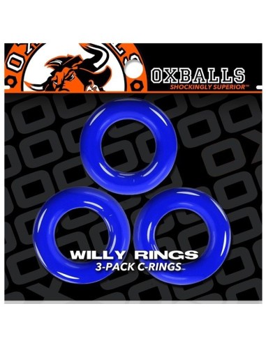 Lot de 3 cockrings Willy Rings Bleus