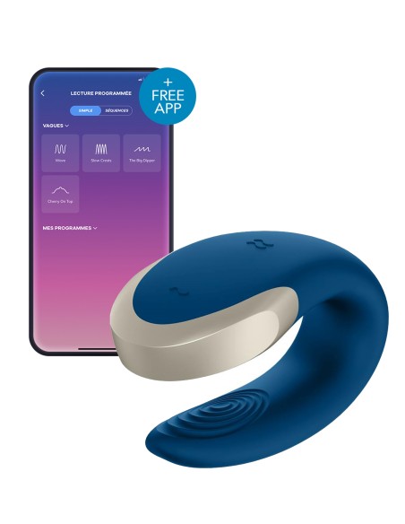 Stimulateur connecté DOUBLE LOVE LUXURY Bleu Stimulateur connecté DOUBLE LOVE LUXURY Bleu