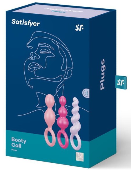 Kit 3 Plugs Silicone Booty Call Satisfyer 9.5 x 2.5cm Roses Kit 3 Plugs Silicone Booty Call Satisfyer 9.5 x 2.5cm Roses