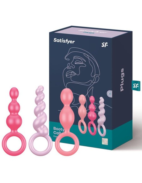 Kit 3 Plugs Silicone Booty Call Satisfyer 9.5 x 2.5cm Roses Kit 3 Plugs Silicone Booty Call Satisfyer 9.5 x 2.5cm Roses