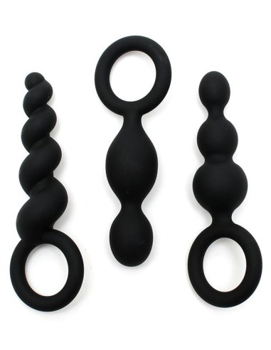 Kit de 3 plugs Silicone Booty Call Satisfyer 9.5 x 2.5cm