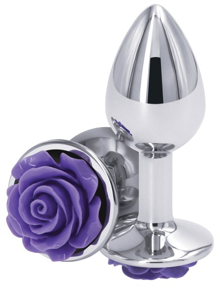 Plug Bijou Rear S 6 x 2.7cm Argenté-Violet Plug Bijou Rear S 6 x 2.7cm Argenté-Violet