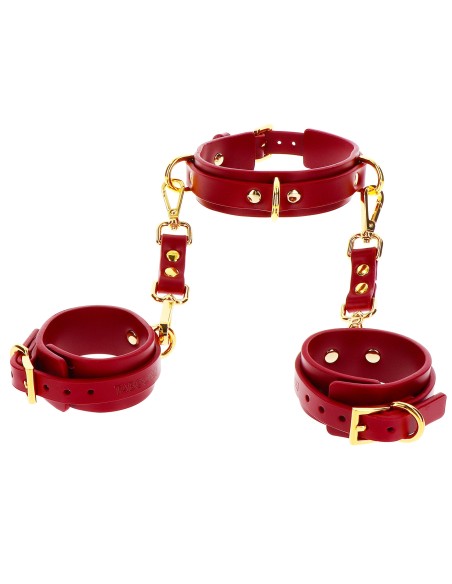 Collier D-Ring avec Menottes de poignets Taboom Rouge Collier D-Ring avec Menottes de poignets Taboom Rouge