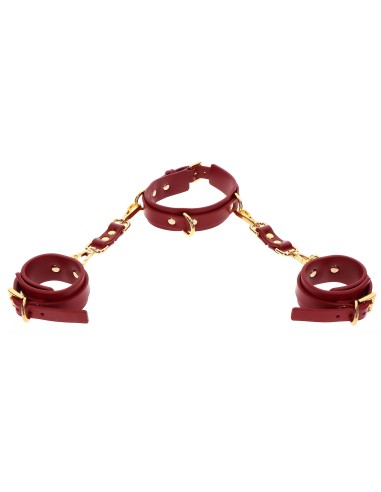 Collier D-Ring avec Menottes de poignets Taboom Rouge