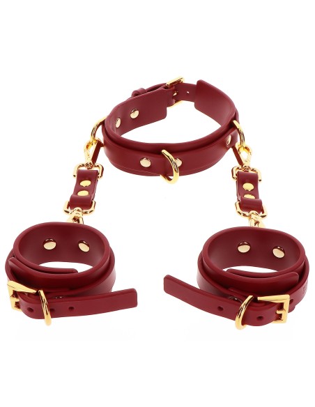 Collier D-Ring avec Menottes de poignets Taboom Rouge Collier D-Ring avec Menottes de poignets Taboom Rouge