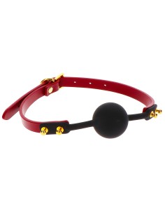 Bâillon Boule Silicone Taboom 4cm Noir-Rouge