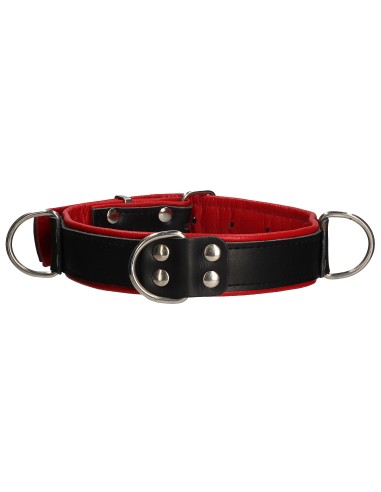 Collier Deluxe Bondage Noir-Rouge
