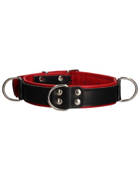 Collier Deluxe Bondage Noir-Rouge