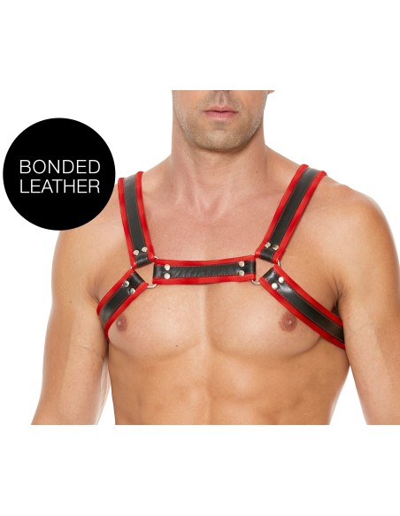 Harnais Buckle Bulldog Noir-Rouge