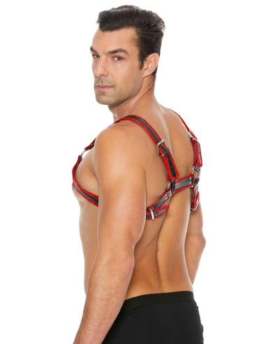 Harnais Buckle Bulldog Noir-Rouge