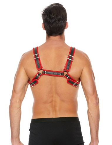 Harnais Buckle Bulldog Noir-Rouge