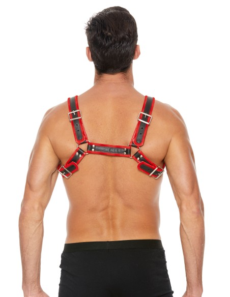 Harnais Buckle Bulldog Noir-Rouge