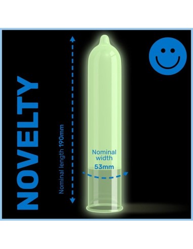 Préservatifs phosphorescents Glow 53mm x12