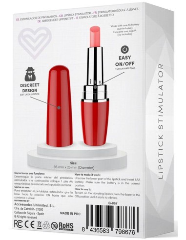 Stimulateur de clitoris Viblips 9.5 x 2.5cm Rouge