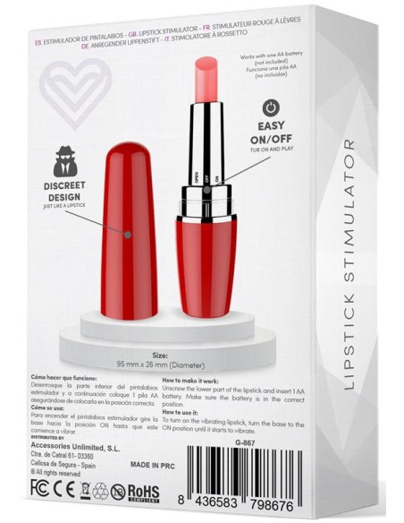 Stimulateur de clitoris Viblips 9.5 x 2.5cm Rouge