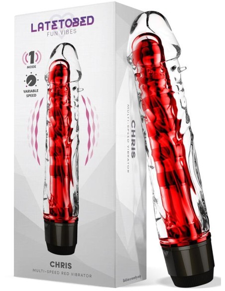 Gode vibrant Chris 14 x 3.3cm Rouge