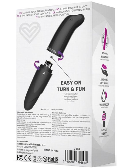 Stimulateur de clitoris Morton 13 x 2.5cm Noir