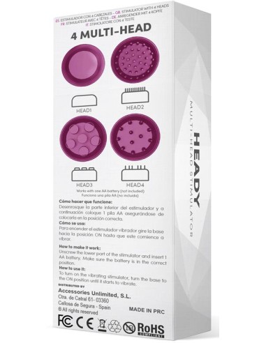 Stimulateur vibrant 4 Têtes Heady Violet