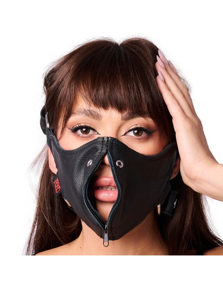 Masque en cuir avec Zip Masque en cuir avec Zip