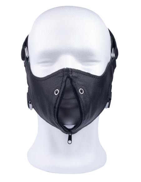 Masque en cuir avec Zip Masque en cuir avec Zip