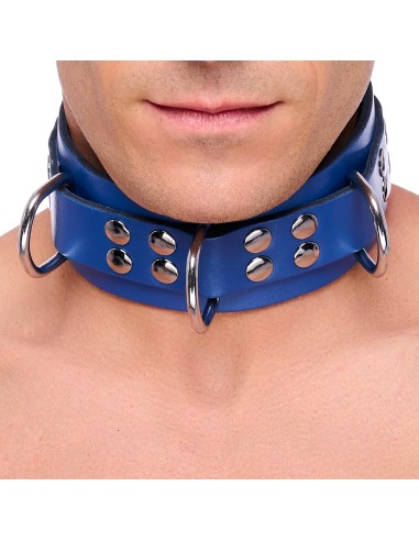 Collier en cuir Ultra Bleu