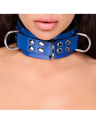 Collier en cuir Ultra Bleu